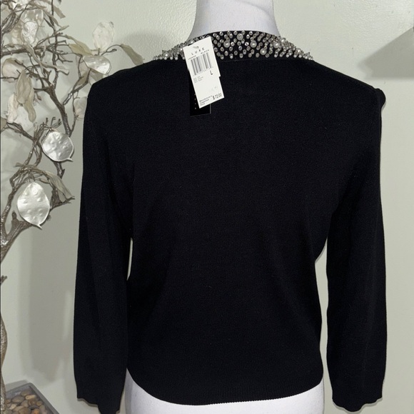 Grace Elements Black Silk Cardigan Silver Embellishments - Picture 4 of 5